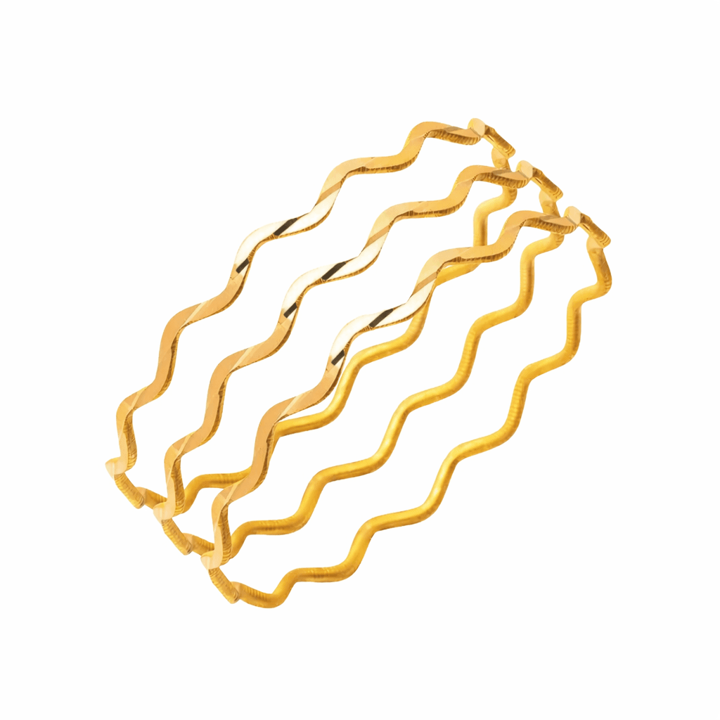 3 Adet Zikzaklı Altın Ajda Bilezik 22 Ayar (3*10) 30 Gr.