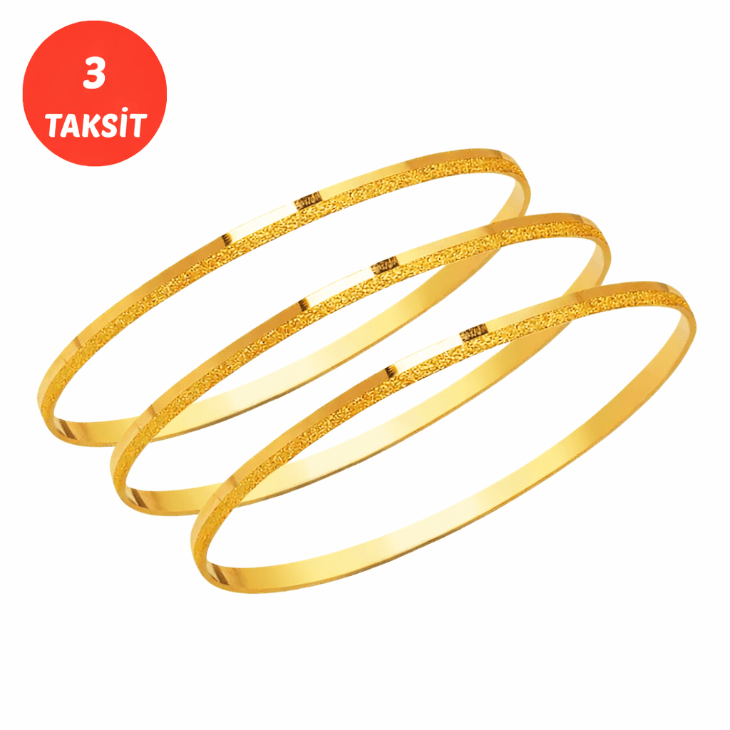 3 Adet Ajda Kibrit Çöpü 22 Ayar Bilezik Altın (3*10) 30 gr.